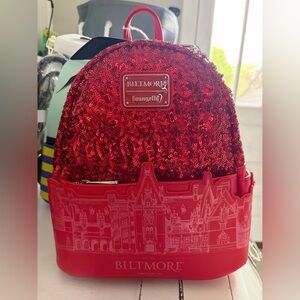 Biltmore Loungefly Red Sequin Mini Backpack ✨ NWT